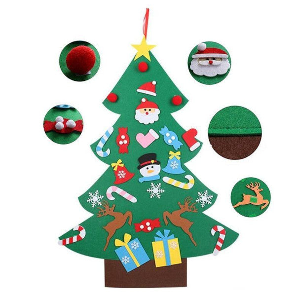 Diy Felt Christmas Tree Children Gifts Wall Decoration Party Decorations