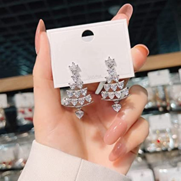 Veile Studios Christmas Tree Silver Earrings