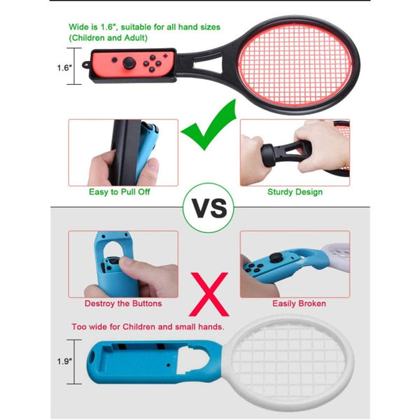 Tennis Racket For Nintendo Switch Joy Con Controller Kingtop Twin Pack Game Mario Aces Controllers & Attachments