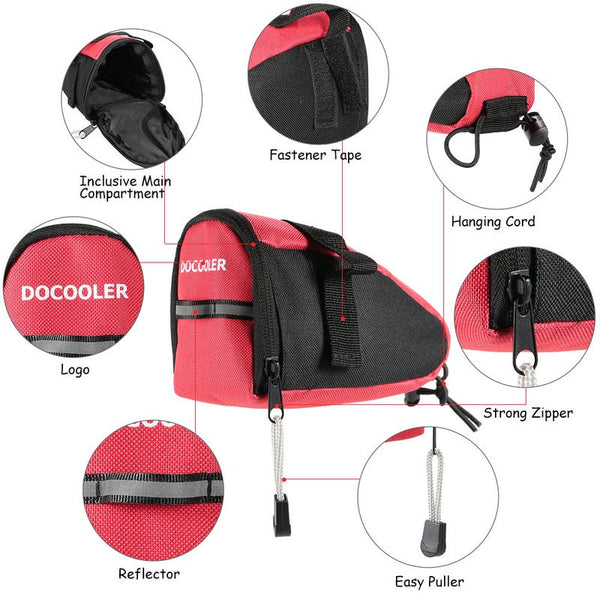 Bike Bicycle Cycle Saddle Bag Ultra Light Seat Pouch Rear Tail Pack Red Bags & Panniers