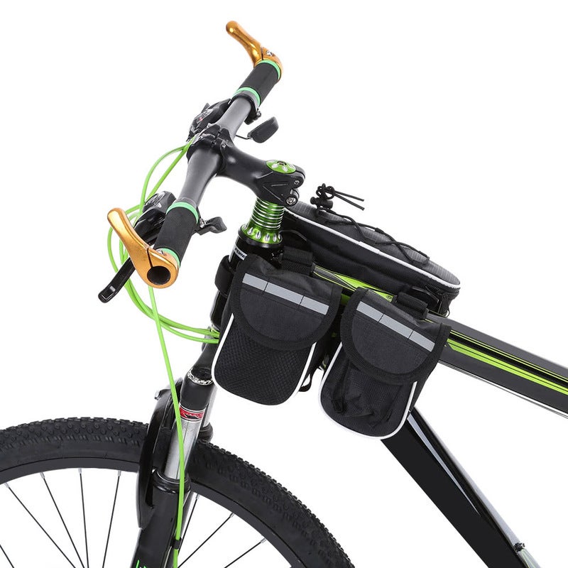 Detachable Bike Bicycle Cycle Front Frame Bag Tube Pouch Pack Cross Body Black Bags & Panniers