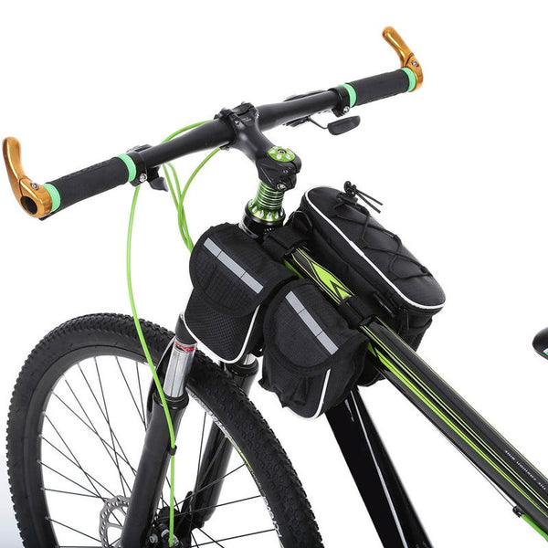 Detachable Bike Bicycle Cycle Front Frame Bag Tube Pouch Pack Cross Body Black Bags & Panniers