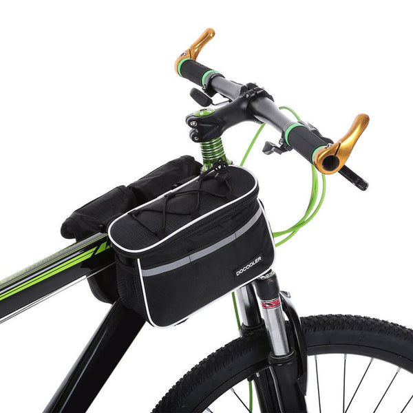 Detachable Bike Bicycle Cycle Front Frame Bag Tube Pouch Pack Cross Body Black Bags & Panniers
