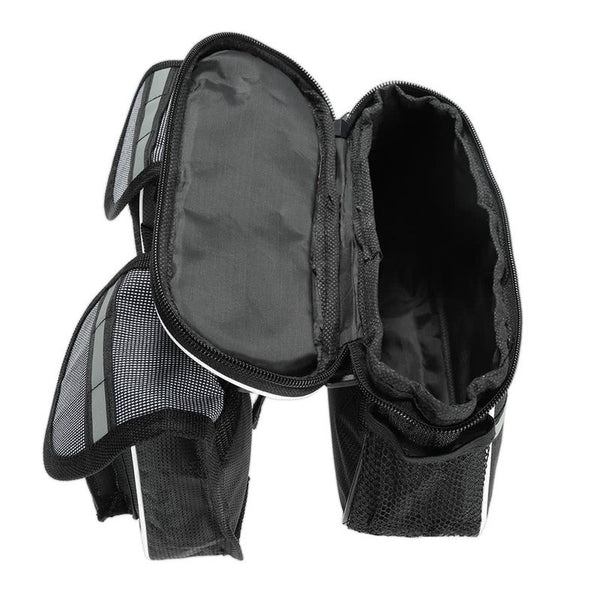Detachable Bike Bicycle Cycle Front Frame Bag Tube Pouch Pack Cross Body Black Bags & Panniers