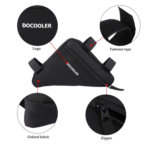 Triangle Cycling Bike Bicycle Front Saddle Tube Frame Pouch Bag Holder Outdoor Black