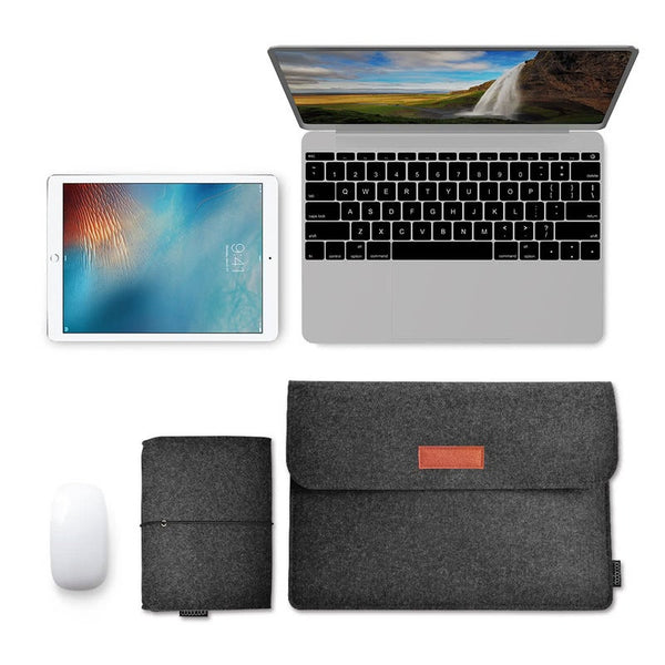 13.3 Inch Felt Sleeve Cover Carrying Case Protective Bag Dark Gray