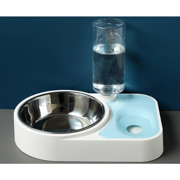 Pet Automatic 2 In 1 Food Water Feeder Stainless Steel Dish Bowl Dog Automatic Feeders