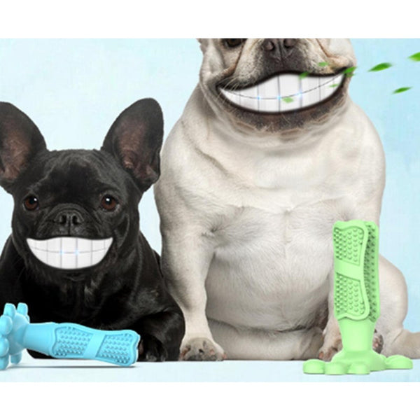 Dog Toothbrush Stick Natural Rubber Bite Resistant Chew Toys For Dogs Pets Oral Care Dental Brushing Large Dog Toys