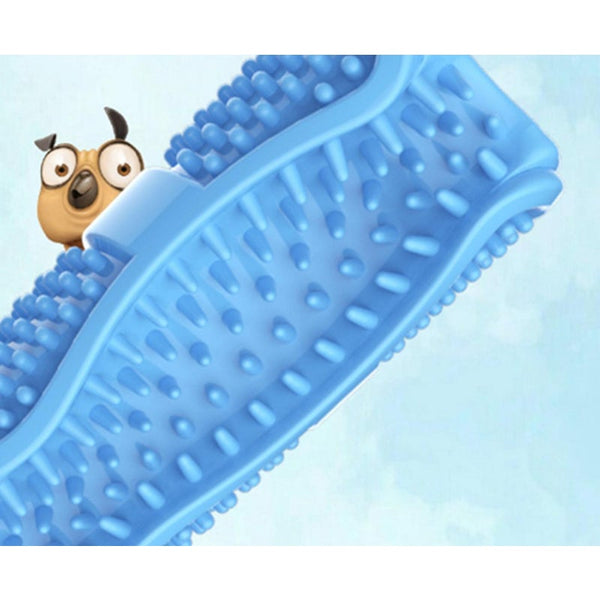 Dog Toothbrush Stick Natural Rubber Bite Resistant Chew Toys For Dogs Pets Oral Care Dental Brushing Large Dog Toys