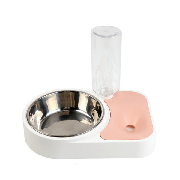 Pet Automatic 2 In 1 Food Water Feeder Stainless Steel Dish Bowl Dog Automatic Feeders