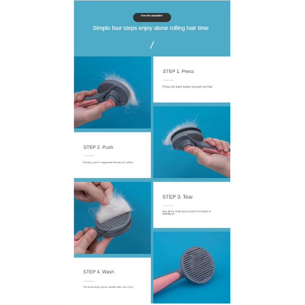 Dog Or Cat Brush Easy Clean Hair Removal Pet Grooming Accessories Dog Grooming