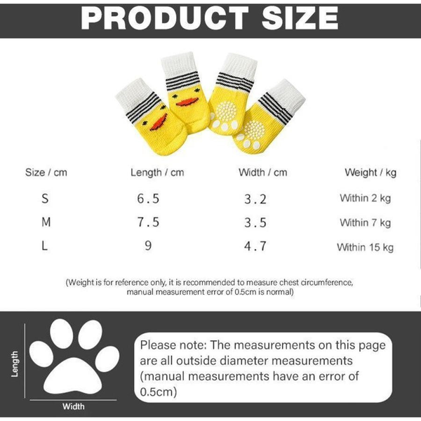 Dog Socks Non Slip Grip Anti Puppy Cat Pet Shoes Slippers M Size Dog Clothing & Shoes