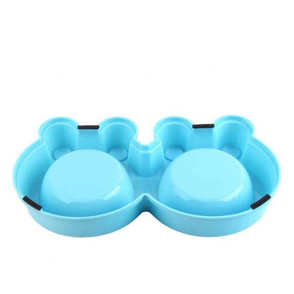 Frog Shape Double Pet Bowl Stainless Steel Non Slip For Small Medium Dog Cat Dishes Feeders & Fountains