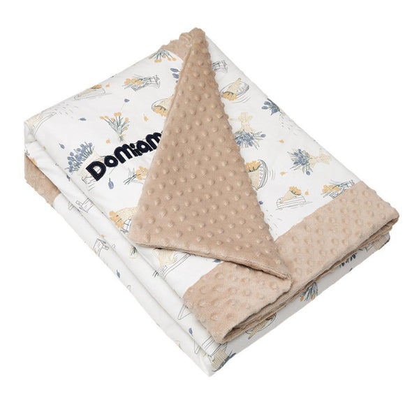 Domimia Thick Padded Minky Cotton Kids Blanket 25 Tog Wildflower Bouquet Soft Cozy Blankets