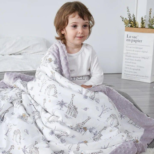Domimia Thick Padded Minky Cotton Kids Blanket 25 Tog Wildflower Bouquet Soft Cozy Blankets