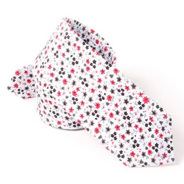 New Floral Tie Doodle Flower Pattern Classic Suits Print Neck Cravat Ties