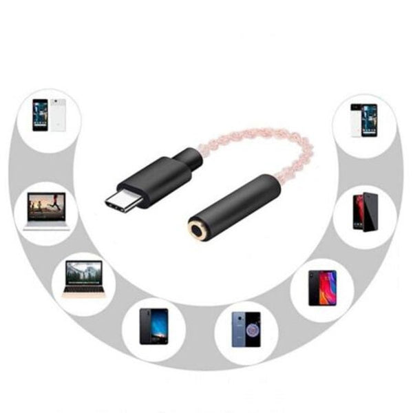 Hifi Dac Earphone Amplifier Pro Type C To 3.5Mm Audio Lossless Adapter Cable Black Cables & Adapters