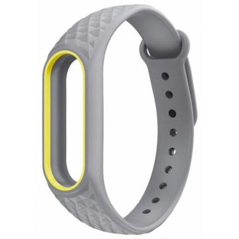 Double Color Anti Lost Tpe Strap For Xiaomi Mi Band 2 Gray And Yellow