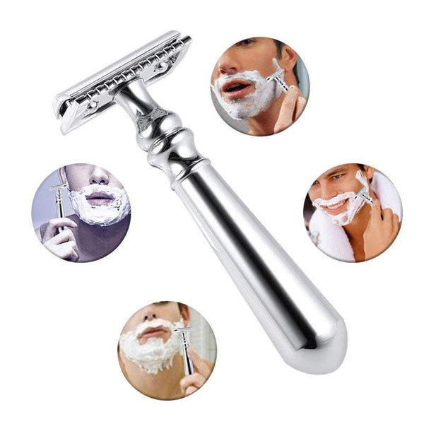 Razors Blades Double Edge Safety Men's Traditional Shaving Long Handled For Dry Wet Male Tool Sliver Men's Razor Blades