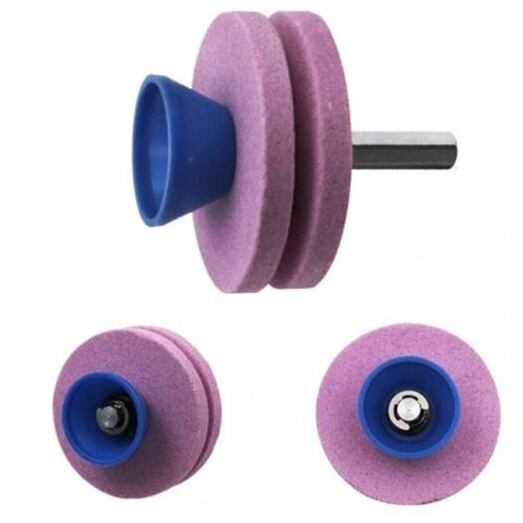 Double Layer / Four Mower Sharpener Grinding Wheel Sharpening Tool Head Multi A 2 Layers Pink