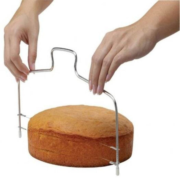Double Line Cake Slice Layerer Silver Cake Levellers