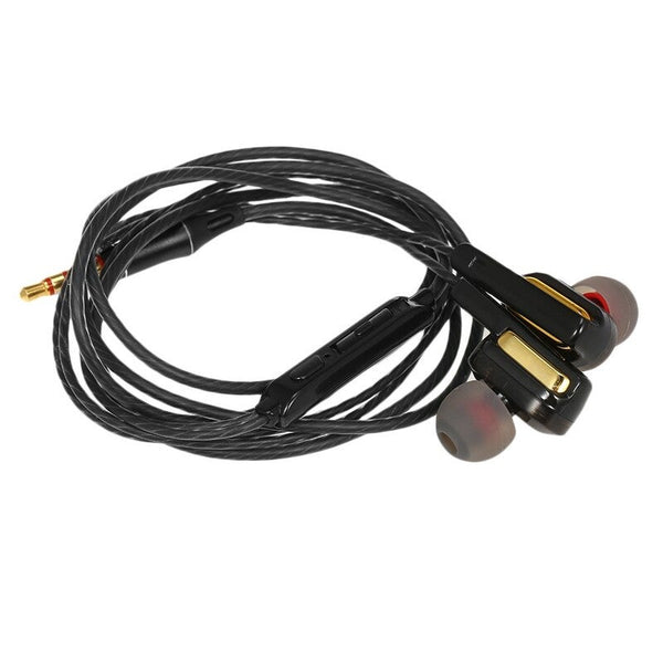 Double Moving Coil 3.5Mm Wired In Ear Headphone With Storage Box Golden Wired Earphones