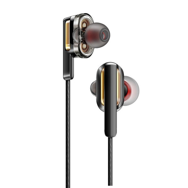 Double Moving Coil 3.5Mm Wired In Ear Headphone With Storage Box Golden Wired Earphones