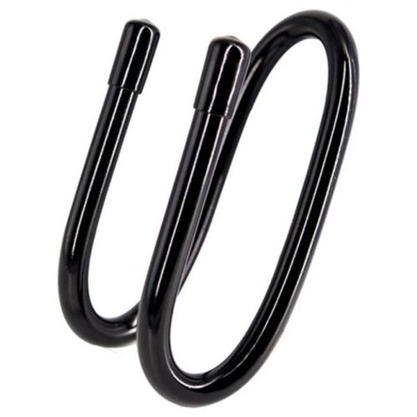 Double S Shaped Universal Sturdy Hanging Hooks 2Pcs Black Hooks & Eyes
