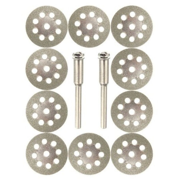 Double Sided Diamond Cutting Discs 10 Pcs Silver 25Mm Diamond Blades