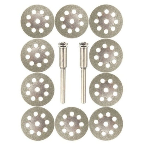 Double Sided Diamond Cutting Discs 10 Pcs Silver 25Mm