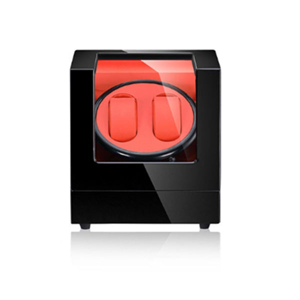 Double Watch Automatic Winding Box Mechanical Device With Led Orange Watch Winders