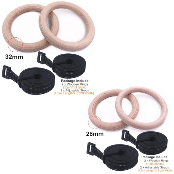 Double Birch Gymnastics Training Rings Crossfit Sport Exercise 28 / 32Mm Fitness