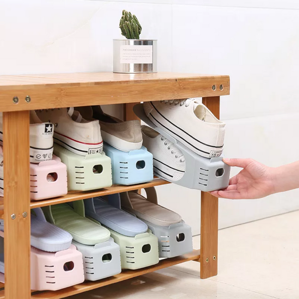 Shoe Organisers Double Layer Adjustable Shoe Rack Bracket Cabinet Shoes Storage Shoebox