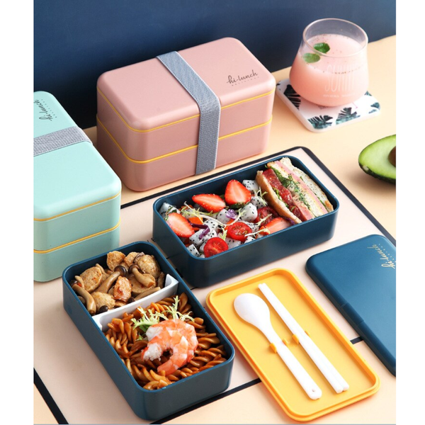 Double Layer Separated Bento Box Portable Microwave Food Lunchbox