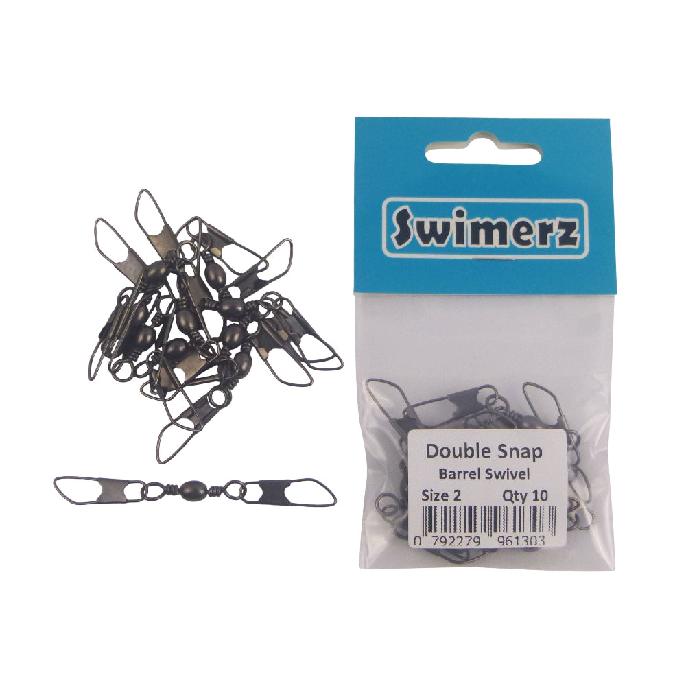 Swimerz Double Snap Barrel Swivels Size 2 10 Pack Swivels & Snaps