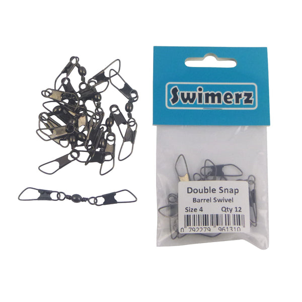 Swimerz Double Snap Barrel Swivels Size 4 12 Pack Swivels & Snaps