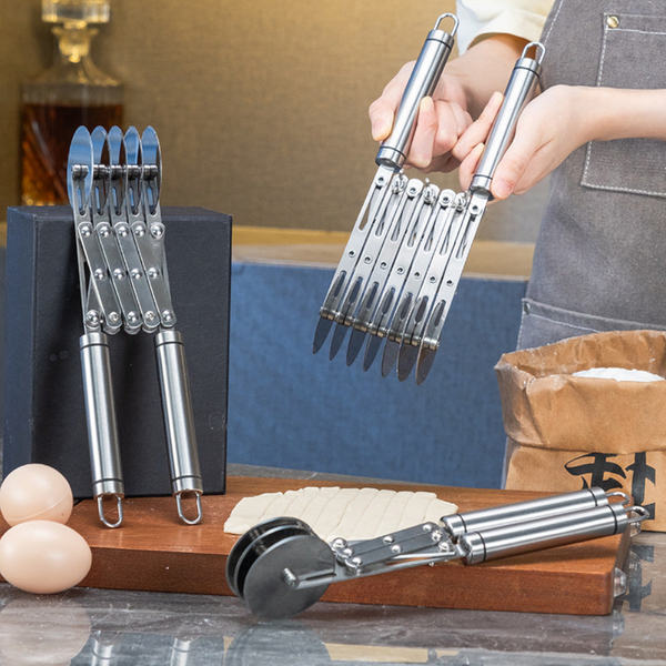 Doughnut Cutter Seven Wheels Stainless Steel Multi Rolling Pastry Noodle & Lattice Slicer Pastry Cutters