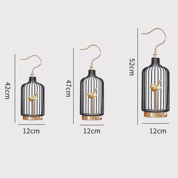 47 Centimetre Golden Handle Birdcage Tabletop Decor Sculptures Figurines Sculptures & Figurines