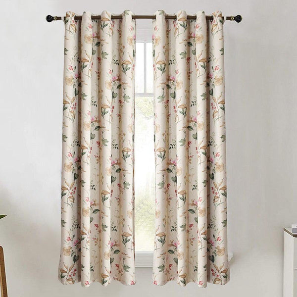 100Cm Beige Flower Design Modern Luxury Retro Style Curtain For Decor Curtains & Drapes