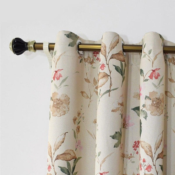 500Cm Beige Flower Design Modern Luxury Retro Style Curtain For Decor Curtains & Drapes