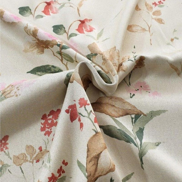 400 Centimetre Curtain Beige Flower Design Modern Luxury Retro Style Texture Curtains & Drapes