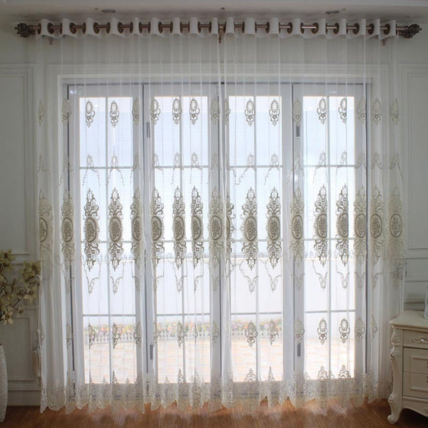 150 Centimetre White Style Flower Indoor Decorative Sheer Curtain Curtains & Drapes