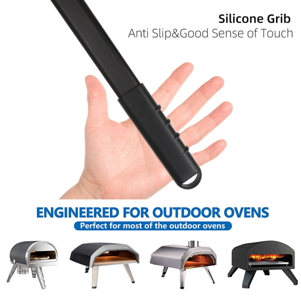 Pizza Shovel 33 Centimetre X 61 Dark Grey Perforated Peel With Metal Handle Pizza Paddles