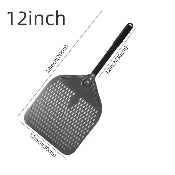 Pizza Shovel 30 Centimetre X 70 Dark Grey Perforated Peel With Metal Handle Pizza Paddles