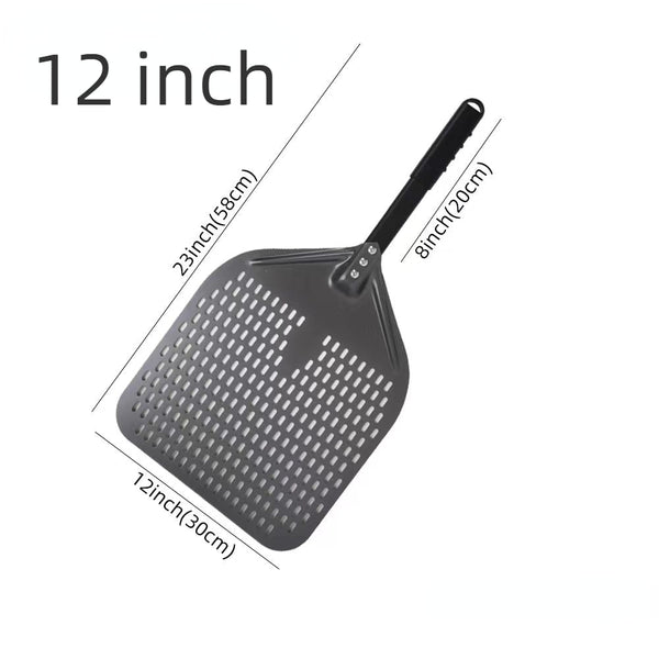 Pizza Shovel 30 Centimetre X 58 Dark Grey Perforated Peel With Metal Handle Pizza Paddles