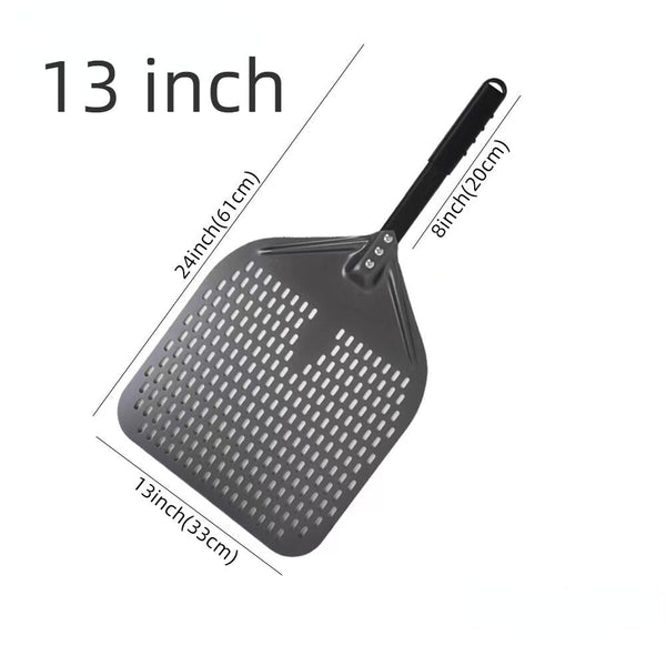 Pizza Shovel 33 Centimetre X 61 Dark Grey Perforated Peel With Metal Handle Pizza Paddles