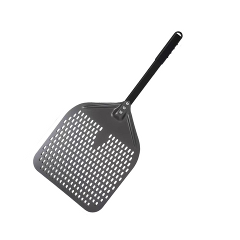 Pizza Shovel 33 Centimetre X 74 Dark Grey Perforated Peel Metal Handle Baking Accessory Pizza Paddles