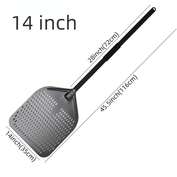 Pizza Shovel 35 Centimetre X 116 Dark Grey Perforated Peel Metal Handle Baking Accessory Pizza Paddles