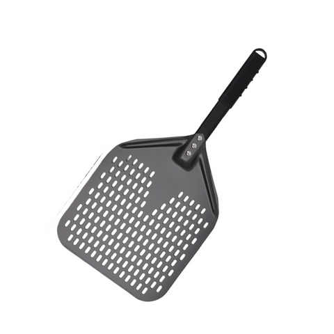 Pizza Shovel 28 Centimetre X 58 Dark Grey Perforated Peel With Metal Handle Pizza Paddles