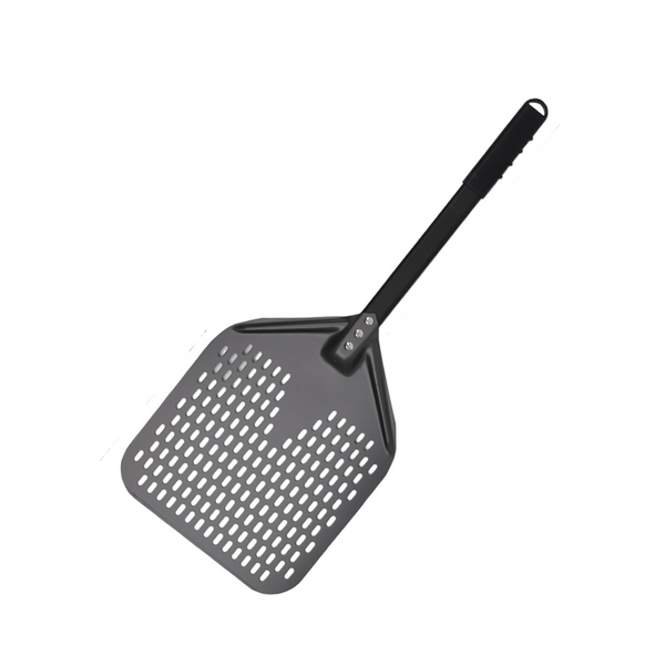 Pizza Shovel 28Cm X 69Cm Dark Grey For Perforated Peel With Metal Handle Pizza Paddles